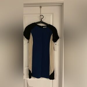 DKNYC Blue and Black Midi Dress
